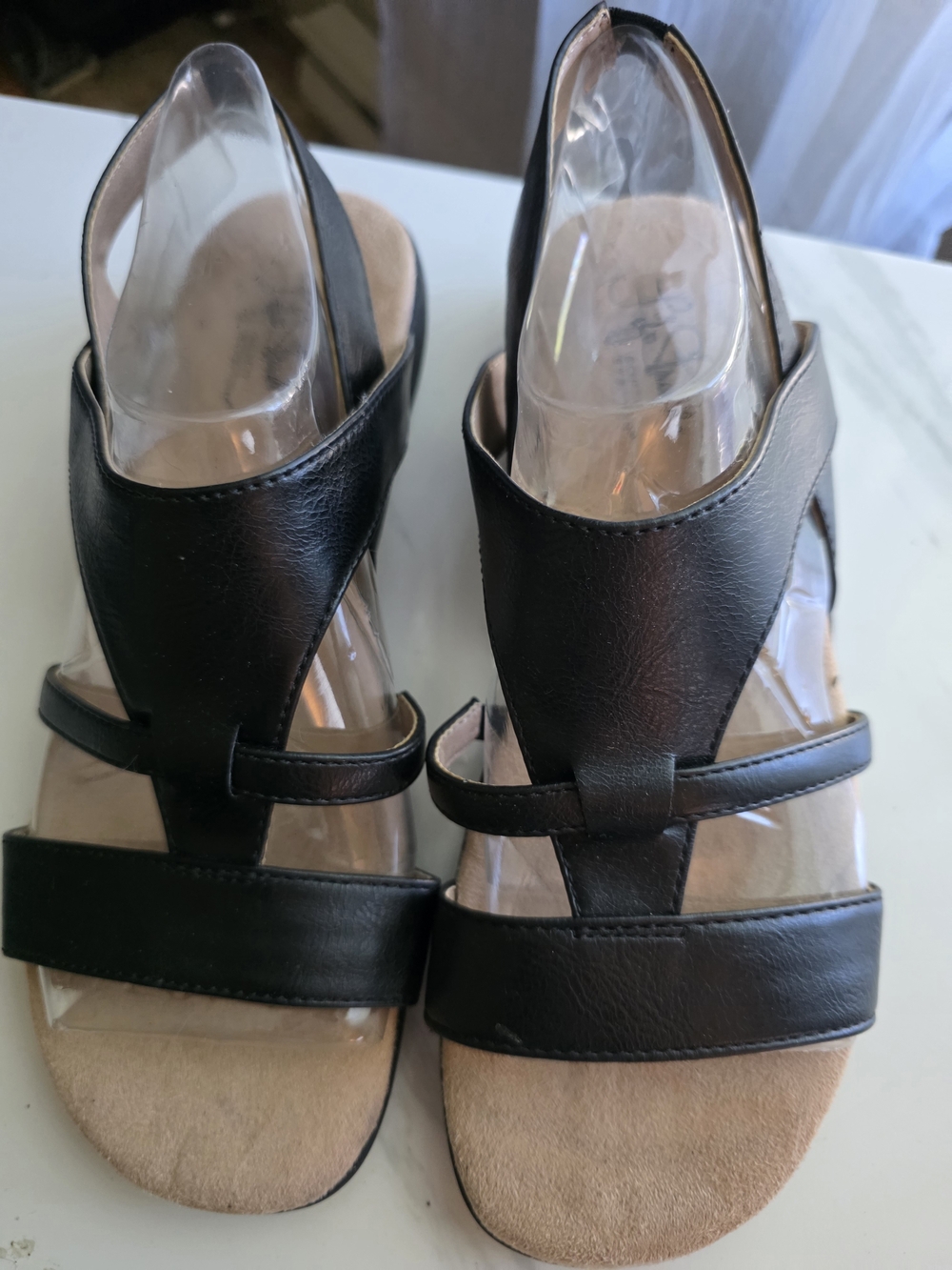 Life Stride Women's Black Strappy Slingback Sandals